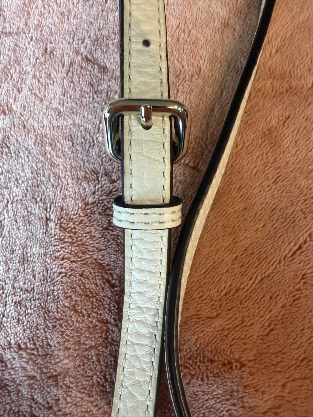 kate spade White Leather Perforated Crossbody Bag with Gold Hardware